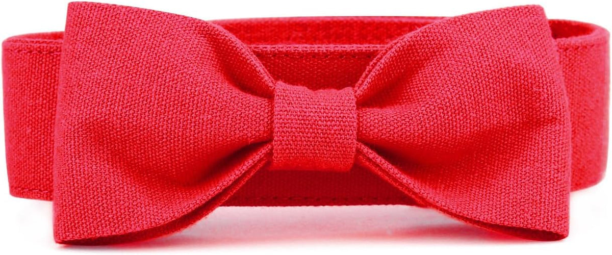 Dog Bow Ties for Small Medium Dogs Neck Girth 10.2-14.2In, Adjustable Red Bowtie Collar Cat Necktie Comfortable Cotton Girl Pet Grooming Accessory for Formal Wedding Holiday Birthday Valentine