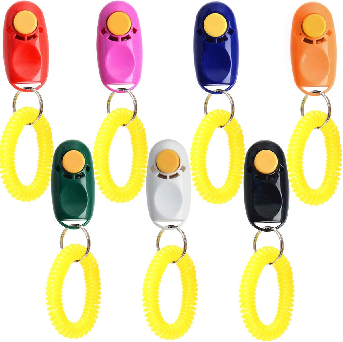7Pcs 7 Color Universal Animal Pet Dog Training Clicker